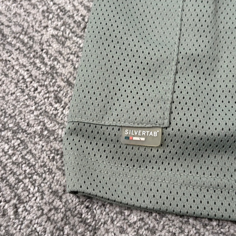 SilverTab Levi Strauss T-Shirt Mens L Green Mesh Sleeve Pocket Vintage‎ Y2K 322M - Picture 4 of 8